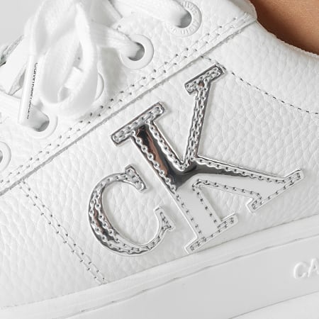 Calvin Klein - Classic Cupsole Lace Up 0775 Bianco Argento Sneakers Donna