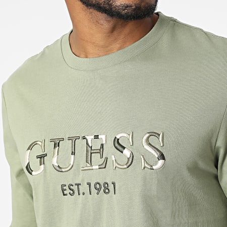 Guess - Maglietta a maniche lunghe M2BI57-K8FQ4 Verde Khaki