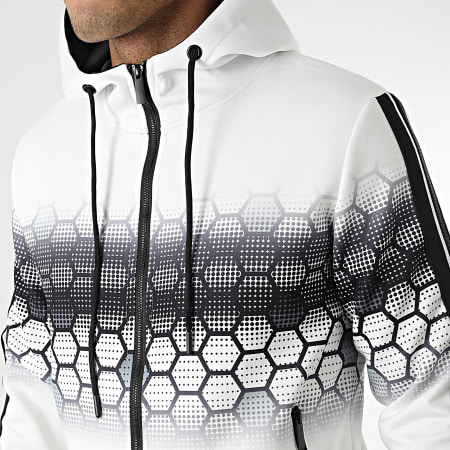Zayne Paris  - Set giacca e pantaloni da jogging con zip a righe E322 Bianco