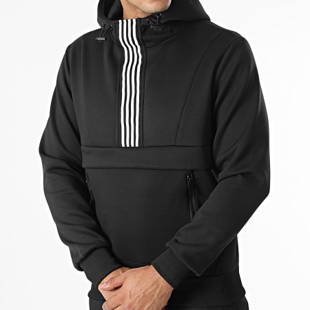 Zayne Paris  - E320 Set giacca e pantaloni da jogging con zip a righe nere