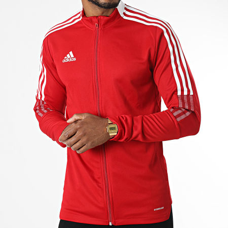Adidas Sportswear - Veste Zippée A Bandes GM7308 Rouge