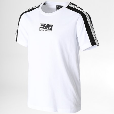 EA7 Emporio Armani - Maglietta a bande per bambini 6LBT57-BJ02Z Bianco