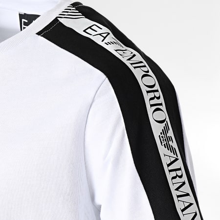 EA7 Emporio Armani - Tee Shirt A Bandes Enfant 6LBT57-BJ02Z Blanc