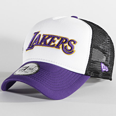 New Era - Los Angeles Lakers Trucker Team Colour Block Cap Viola Bianco