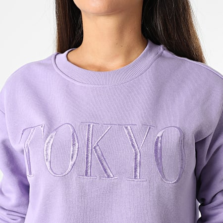 Only - Sudadera de cuello redondo para mujer Tokyo Purple