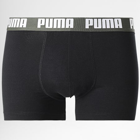 Puma - Set di 2 boxer per tutti i giorni Nero Verde Khaki