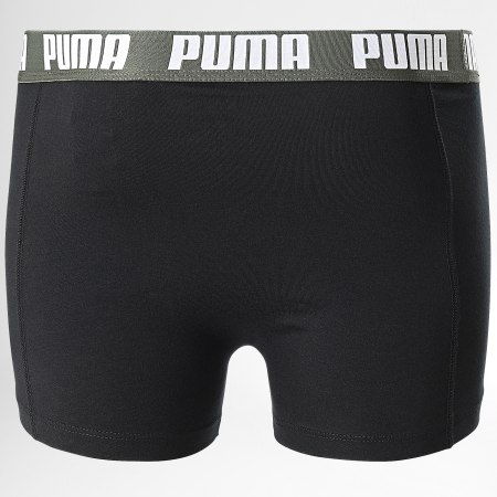 Puma - Lot De 2 Boxers Everyday Noir Vert Kaki