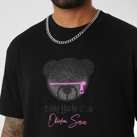 Teddy Yacht Club - Tee Shirt Oversize Large Obsidian Luxury Head Noir Rose Fluo