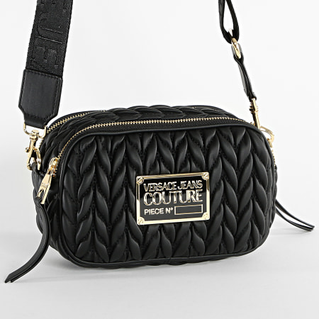 Versace Jeans Couture - Lot Sac A Main Et Porte-Monnaie Femme Crunchy Bags 73VA4BO6 Noir Doré