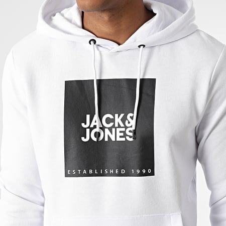 Jack And Jones - Felpa con cappuccio bianca