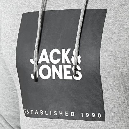 Jack And Jones - Sweat Capuche Lock Gris Chiné