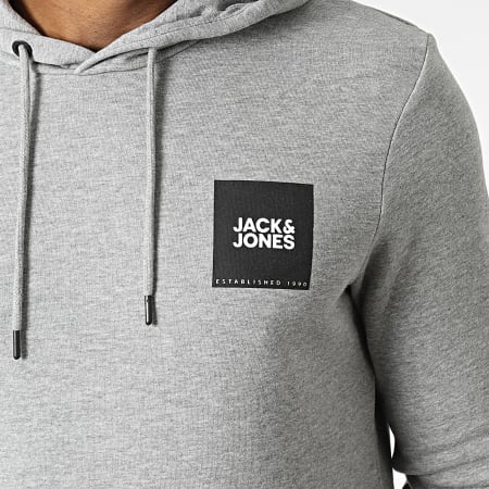 Jack And Jones - Felpa con cappuccio Lock, grigio scuro