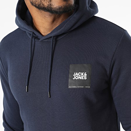 Jack And Jones - Sweat Capuche Lock Bleu Marine