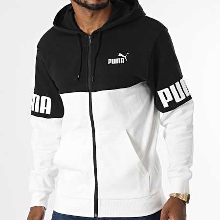 Puma Sweat Zippé Capuche 849842 Noir Blanc