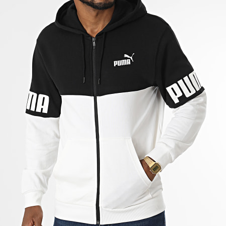 Puma Sweat Zippé Capuche 849842 Noir Blanc