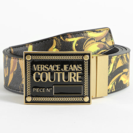 Versace Jeans Couture - Cinturón Reversible Garland Saffiano 73YA6F01 Negro Renaissance
