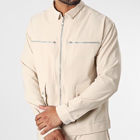 Classic Series - KL-2093 Set giacca con zip e pantaloni cargo beige