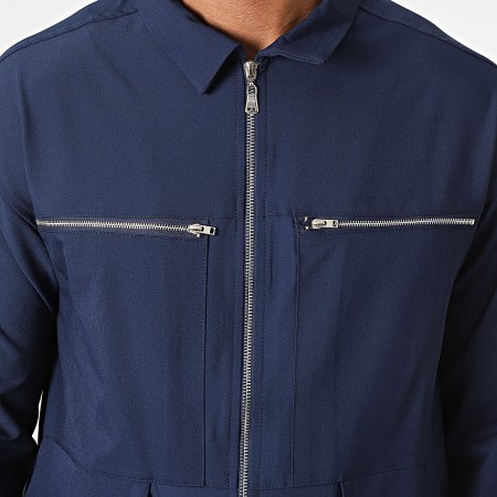 Classic Series - KL-2093 Conjunto de chaqueta con cremallera y pantalón cargo azul marino