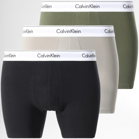 Calvin Klein - Juego De 3 Boxers NB2381A Negro Verde Caqui Beige