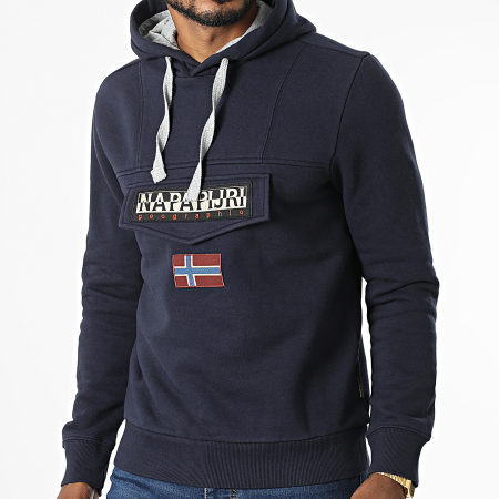 Napapijri Sweat Capuche Burgee A4GJD Bleu Marine Ryses