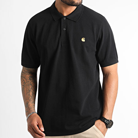 Carhartt - Polo Manches Courtes Chase Pique Noir