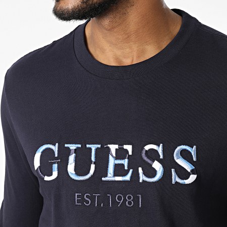 Guess - Tee Shirt Manches Longues M2BI57-K8FQ4 Bleu Marine