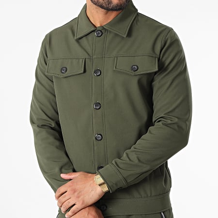 Aarhon - Set giacca e pantaloni cargo AJ-8019-8015 Verde Khaki