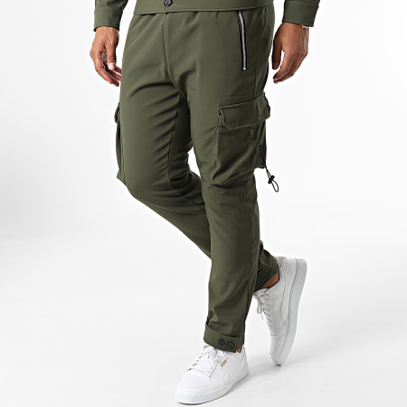 Aarhon - Set giacca e pantaloni cargo AJ-8019-8015 Verde Khaki