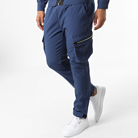 Aarhon - AJ-8024-8011 Conjunto de chaqueta con cremallera y pantalón cargo azul marino