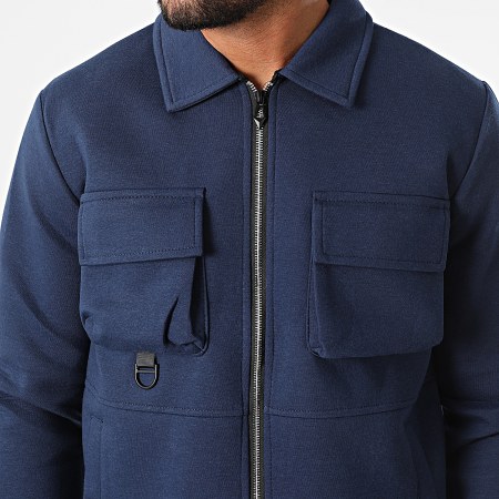 Aarhon - AJ-8036-8029 Conjunto de chaqueta con cremallera y pantalón cargo azul marino
