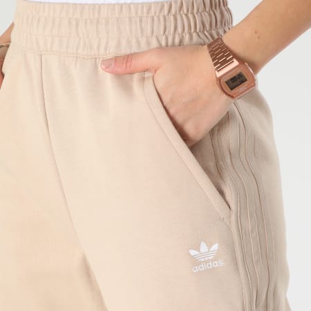 Adidas Originals - Pantalones de chándal para mujer con puños HK5065 Beige
