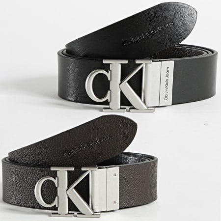 Calvin Klein - Cinturón Reversible Monoplaca Redonda 9884 Negro Marrón