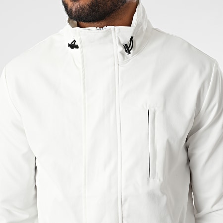 John H - AB326 Set giacca con zip e pantaloni cargo bianchi