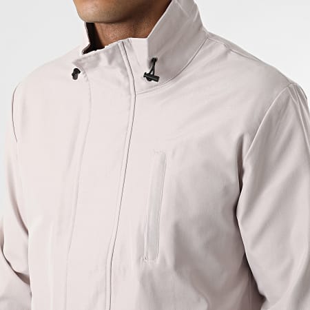 John H - Combinazione di giacca con zip e pantaloni cargo AB326 Beige