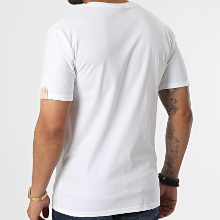 John H - Camiseta Bolsillo T8814 Blanco Beige