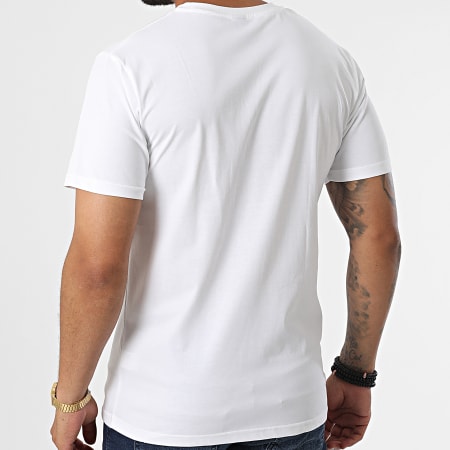 John H - T8815 T-shirt bianca con taschino