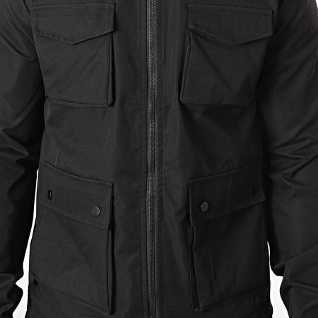 John H - Conjunto de chaqueta negra con cremallera y pantalón cargo AB331