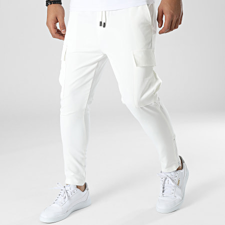 John H Pantalon Cargo PP329 Blanc