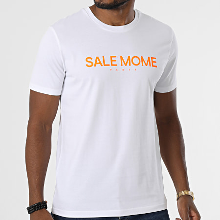 Sale Môme Paris - Tee Shirt Nounours Blanc Orange Fluo