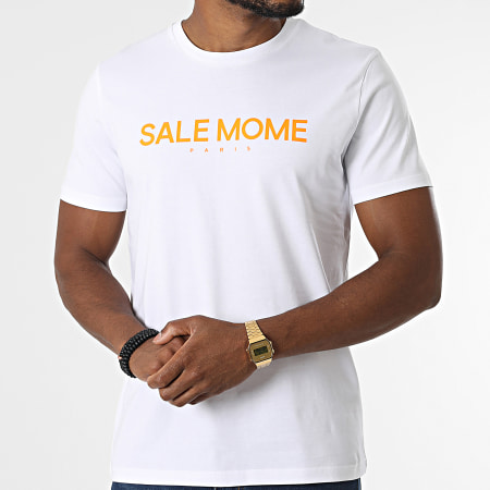 Sale Môme Paris - Tee Shirt Nounours Blanc Orange Fluo