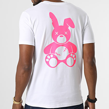Sale Môme Paris - Maglietta con coniglio bianco rosa fluo