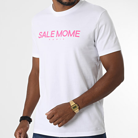 Sale Môme Paris - Tee Shirt Lapin Blanc Rose Fluo