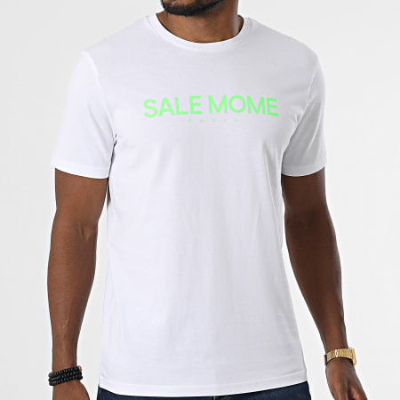 Sale Môme Paris - Tee Shirt Croco Blanc Vert Fluo