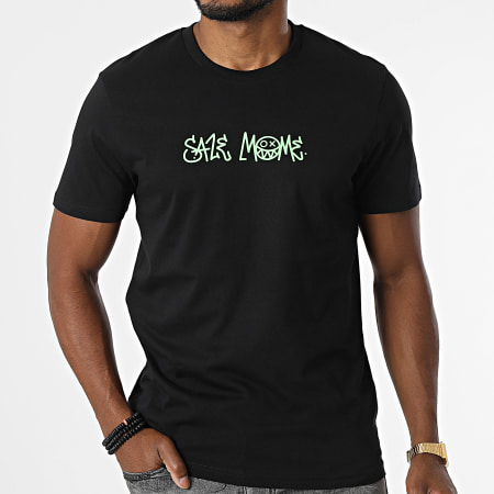 Sale Môme Paris - Tee Shirt Nasty Smile Money Noir Vert Fluo