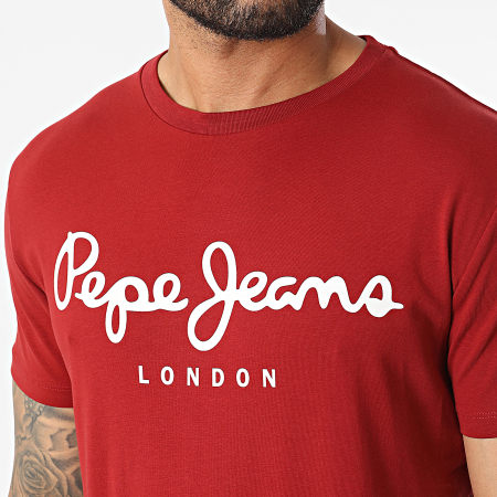 Pepe Jeans - Camiseta elástica original PM508210 Burdeos