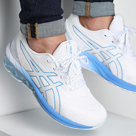 Asics blancas y azules new arrivals
