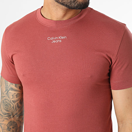 Calvin Klein - Tee Shirt Stacked Logo 0595 Brique