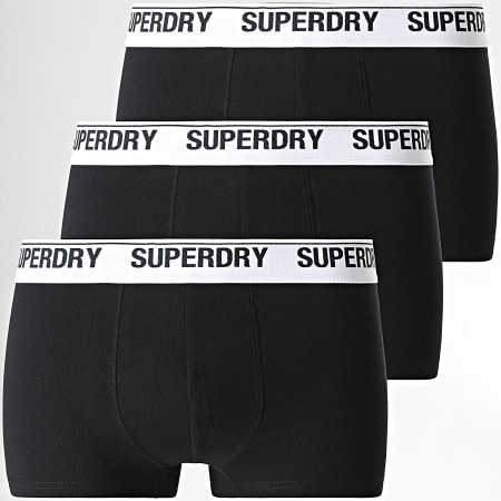 Superdry - Juego de 3 bóxers clásicos negros