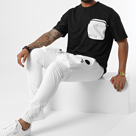 Zelys Paris - Set di maglietta bianca e nera e pantaloni cargo