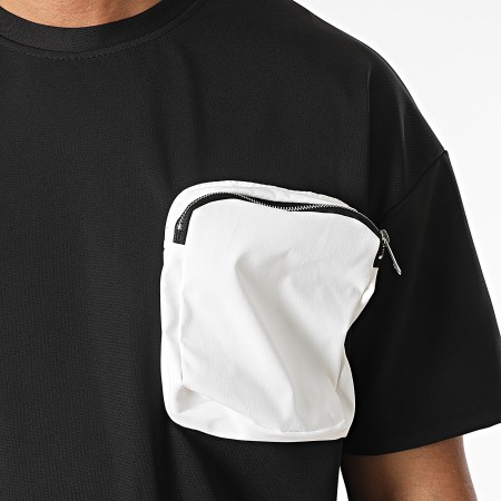 Zelys Paris - Conjunto Podo de camiseta blanca negra y pantalón cargo